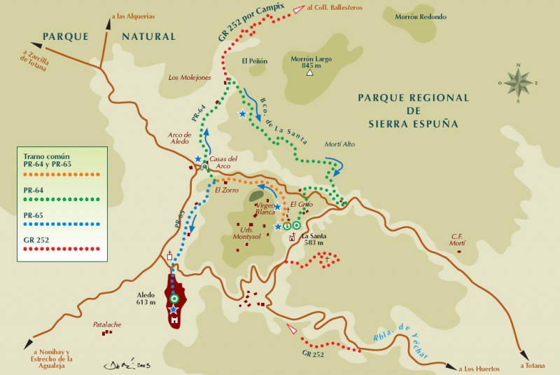Sierra Espuña walking routes, the PR-MU 65 from La Santa in Totana to Aledo
