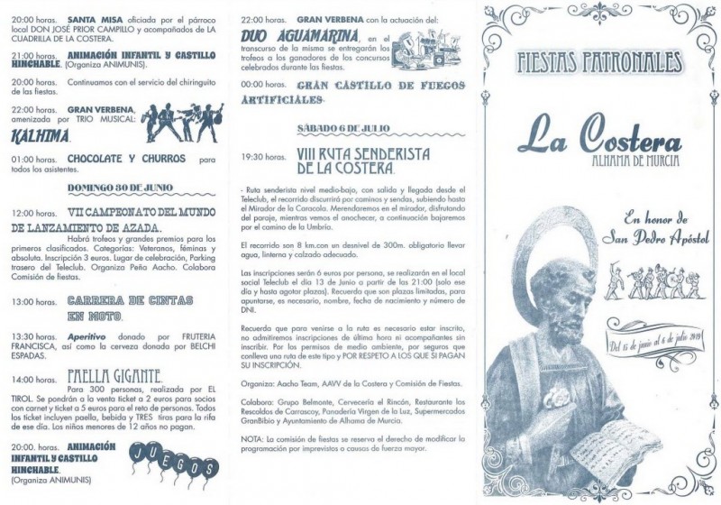 <span style='color:#780948'>ARCHIVED</span> - 17th to 23rd June: What's on in the Alhama de Murcia municipality