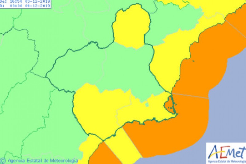 <span style='color:#780948'>ARCHIVED</span> - Aemet maintain rain and wind alerts in Murcia as the gota fría storm recedes