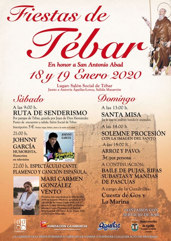 <span style='color:#780948'>ARCHIVED</span> - 18th and 19th January 2020 Fiestas in honour of San Antón in Tébar, Águilas
