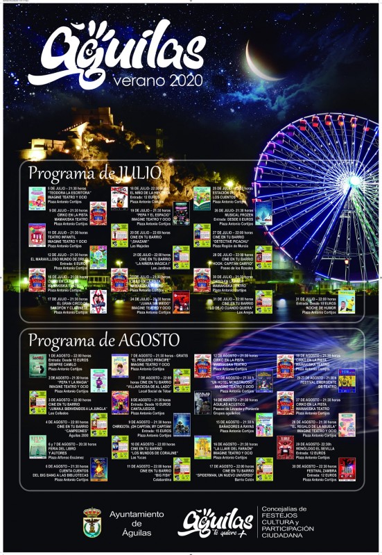 <span style='color:#780948'>ARCHIVED</span> - Águilas entertainments programme for July and August