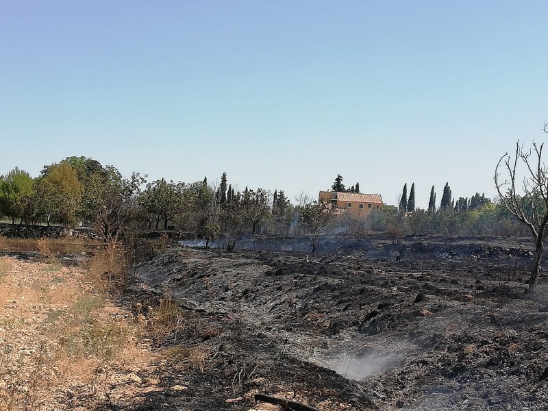 <span style='color:#780948'>ARCHIVED</span> - Agricultural fire extinguished rapidly in Caravaca de la Cruz