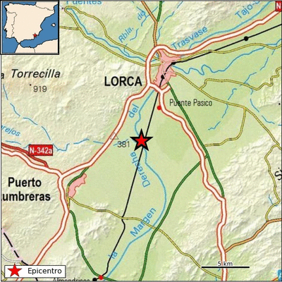 <span style='color:#780948'>ARCHIVED</span> - Second Murcia earthquake in 7 days between Lorca and Aguilas