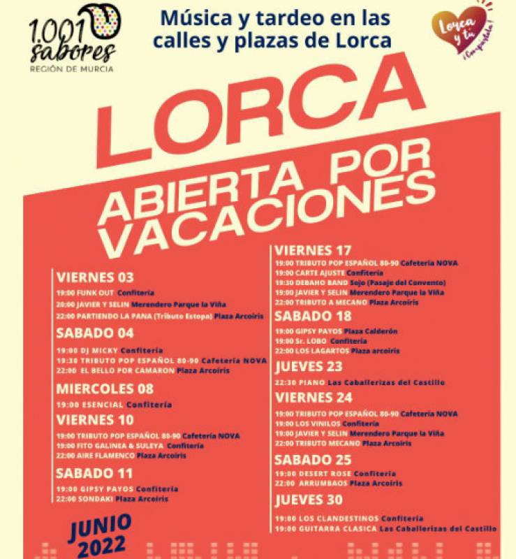 <span style='color:#780948'>ARCHIVED</span> - Lorca Abierta por Vacaciones, live open air music in the streets of Lorca in June and July
