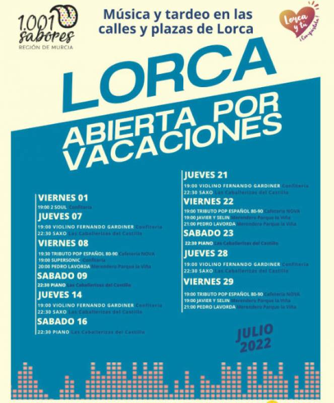 <span style='color:#780948'>ARCHIVED</span> - Lorca Abierta por Vacaciones, live open air music in the streets of Lorca in June and July