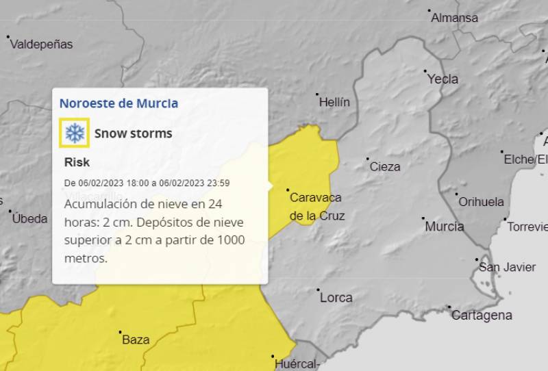 <span style='color:#780948'>ARCHIVED</span> - Murcia prepares for wind, rain and snow: weekly weather forecast February 6-12