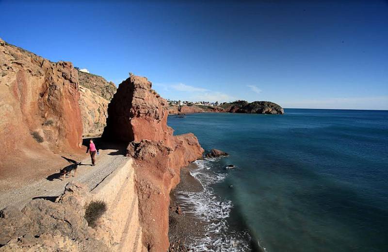 Pride in Mazarron as the coastal walk in Bolnuevo is awarded Sendero Azul status