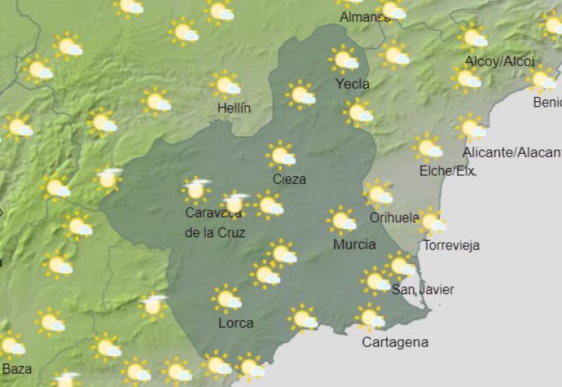 Murcia weather forecast May 2-5: Hotting up for the weekend