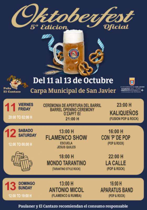 October 11 to 13 Oktoberfest in San Javer