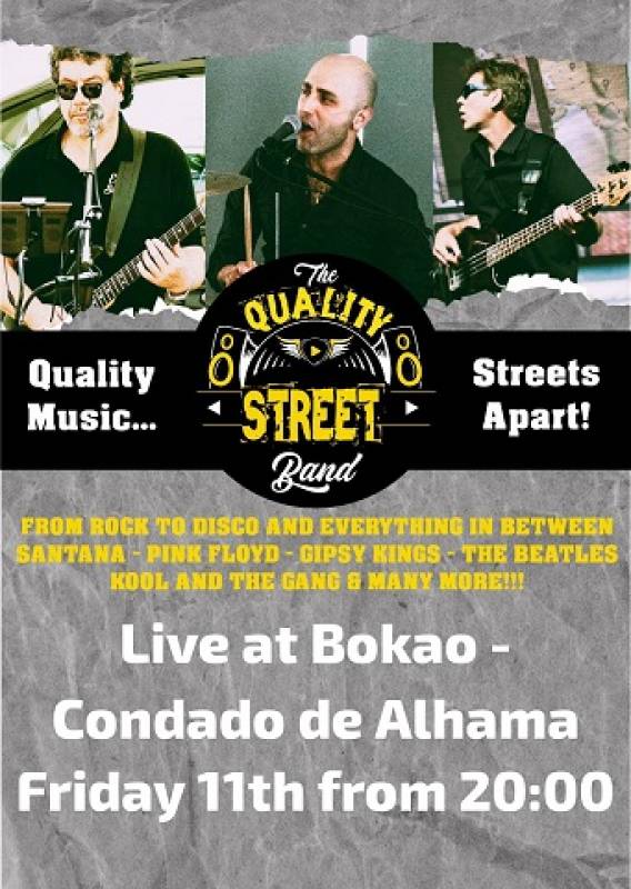 October 11 Steak Night and The Quality Street Band appearing at the Bokao Bar, Condado de Alhama Golf Resort