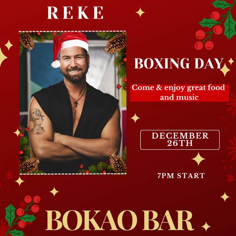 December 26 Early Bird with Christmas Specials and music by Reke at the Bokao Bar, Condado de Alhama Golf Resort