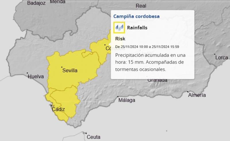 Andalusia weekly weather forecast November 25-December 1