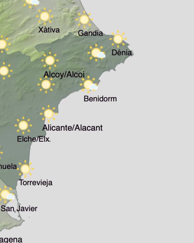 Alicante weather forecast November 25-28: Sunshine all week long