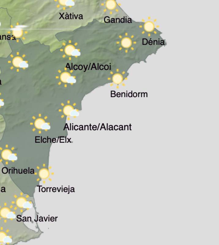 Sunny weather all weekend in Alicante: Weather forecast January 9-12