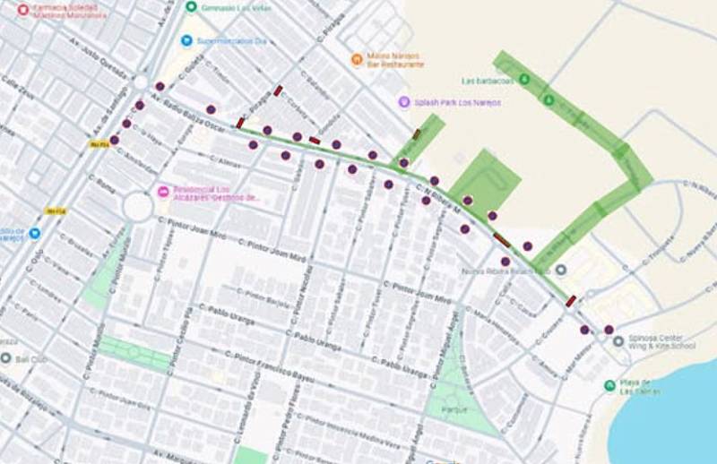 Street closures in Los Alcázares 25-29 July