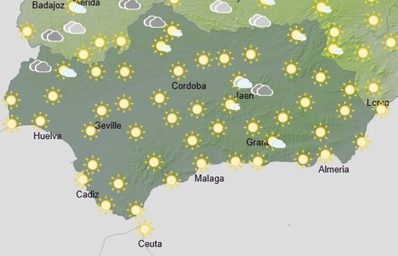 Andalucía weekend weather forecast July 31-August 3: Mostly sunny with a chance of afternoon storms