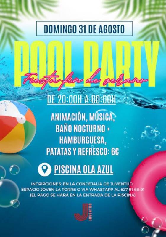 August 31 End of summer pool party in Los Alcázares