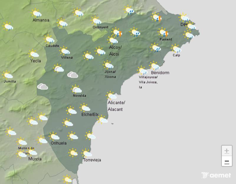 A wet start and finish to the week: Alicante weather forecast October 6-9