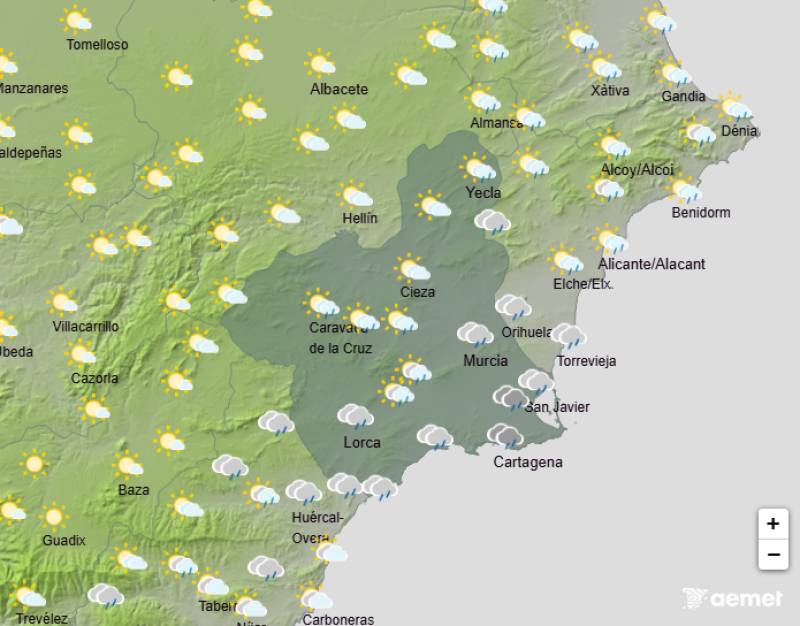 Heavy rain and storms to start the week: Murcia weather forecast Oct 13-16