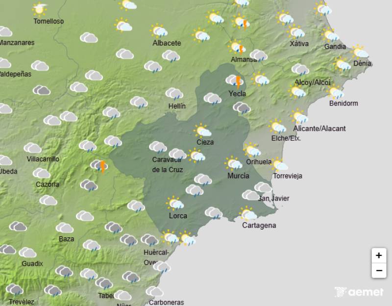 Heavy rain and storms to start the week: Murcia weather forecast Oct 13-16