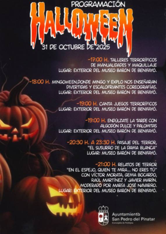 October 31 Halloween workshops for children in San Pedro del Pinatar