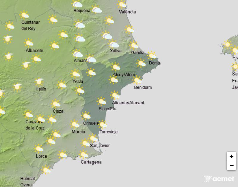Mild week ahead with rising temperatures: Alicante weather forecast November 10-13