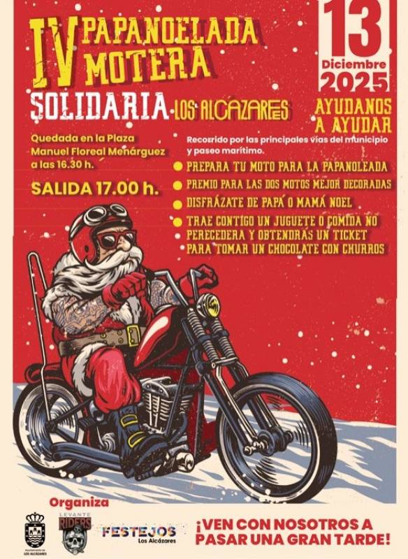 December 13 Motorbike Santas parade through Los Alcázares!