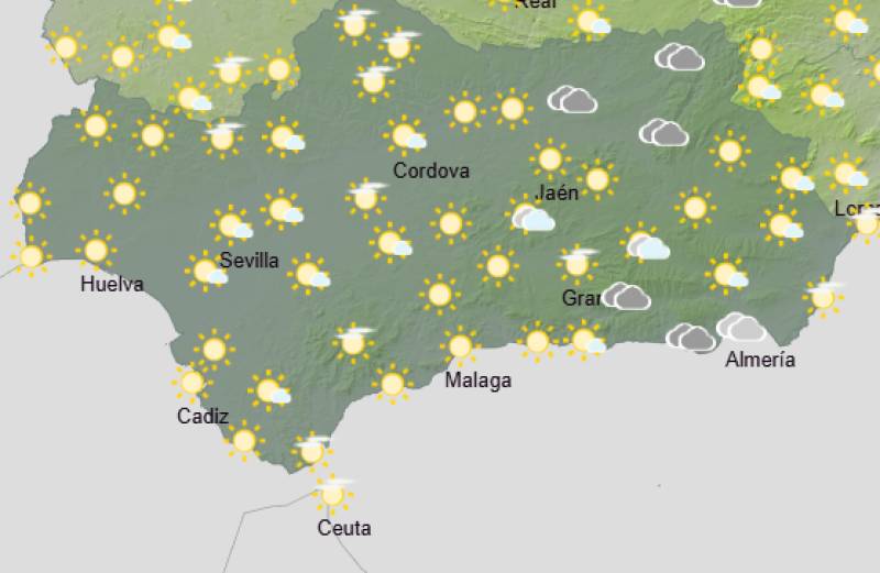 Andalucía weekly weather forecast January 19-22: Bright beginnings give way to rain and coastal winds