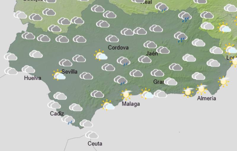 Andalucía weekly weather forecast January 19-22: Bright beginnings give way to rain and coastal winds