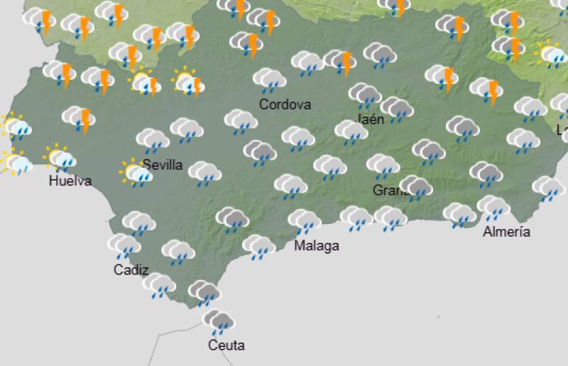 Andalucía weekly weather forecast Jan 26-29: A stormy, windy stretch with plenty of rain