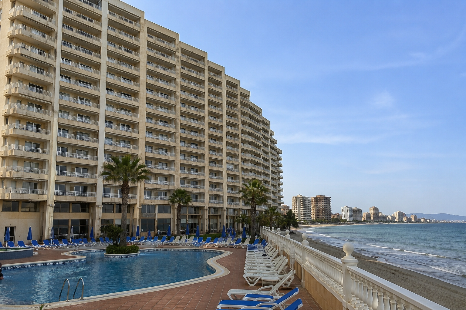 Man injured after 9th-floor balcony collapses into hotel pool at La Manga