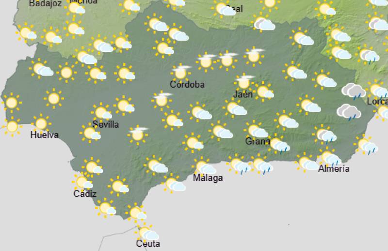 Andalucía weekly weather forecast October 12-15: Settled start gives way to coastal rain by midweek