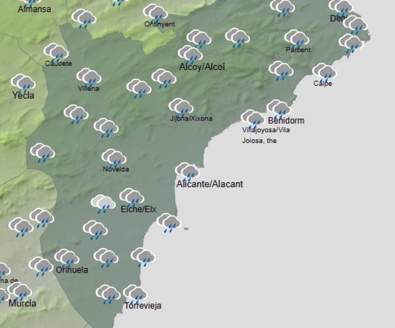 Alicante faces its worst rain of the year this weekend as DANA moves in